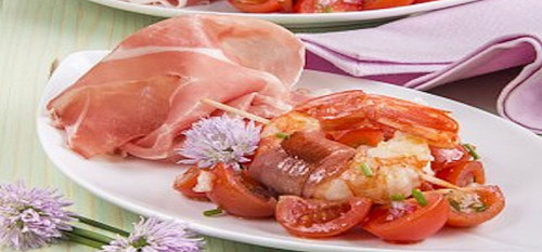 Parma met garnaaltjes
