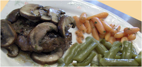 Bizonsteak met champignons