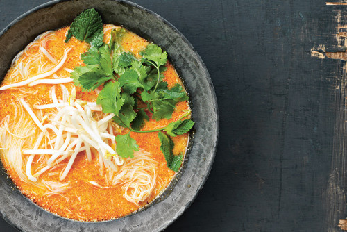 Laksa van garnalenschalen