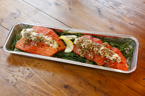 Zalm op een bedje van zeekraal
